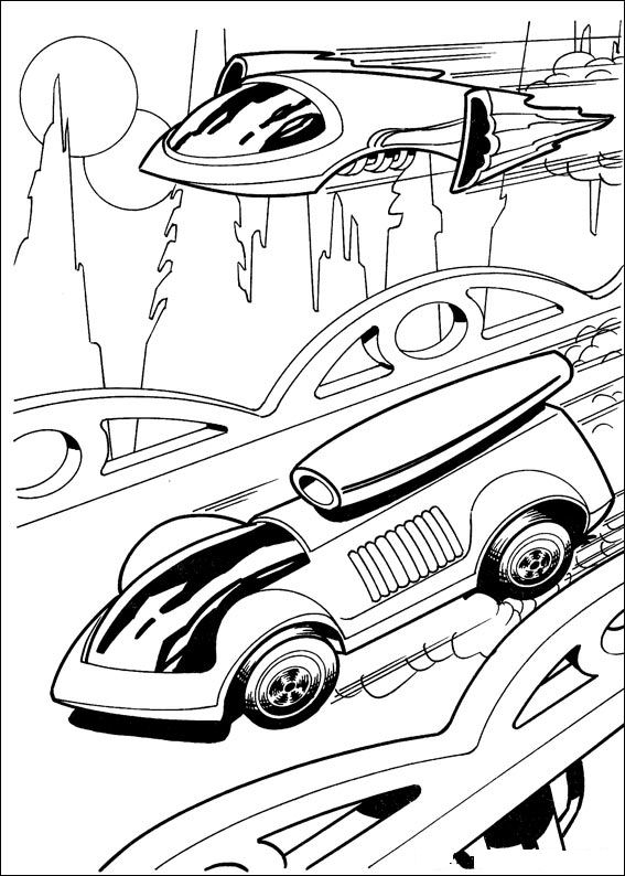 Plansa de colorat cu Hot Wheels 1 1
